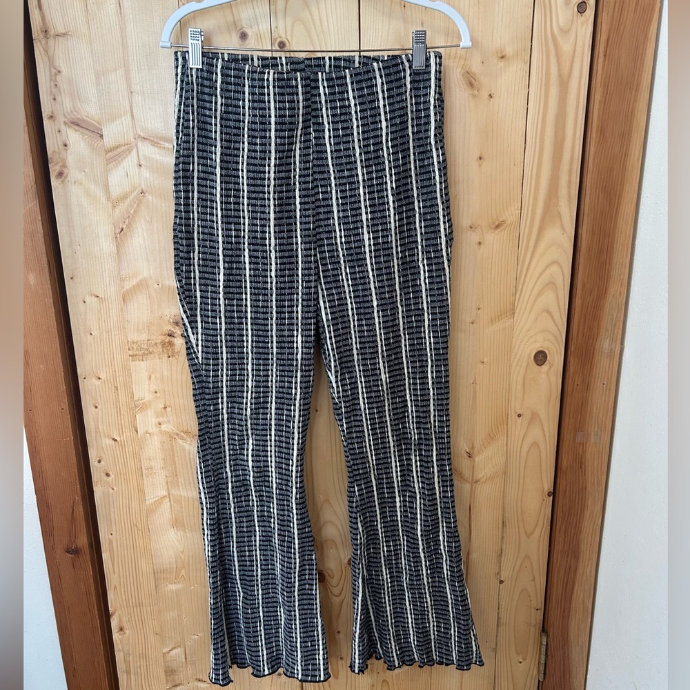 Free People Black and White Striped Pants